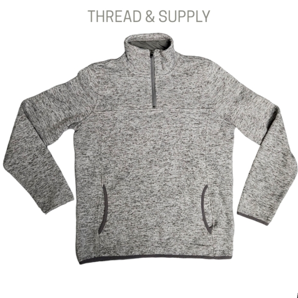 Thread & Supply Quarter Zip Pullover Sweatshirt - Picture 1 of 4